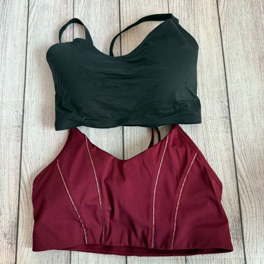 NIKE Dri-Fit Sports Bras Set Small Black Burgundy
